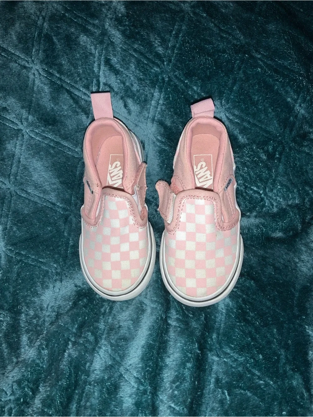 Vans Classic Slip On Shoes Toddler Size 6 Pink White Checkerboard Sneakers